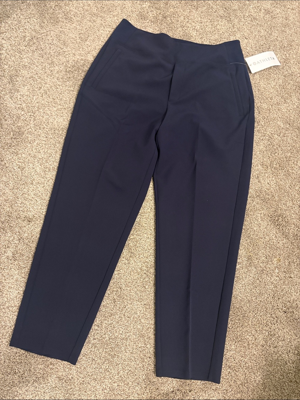 New Athleta Navy Slim Tailored Ankle Trousers